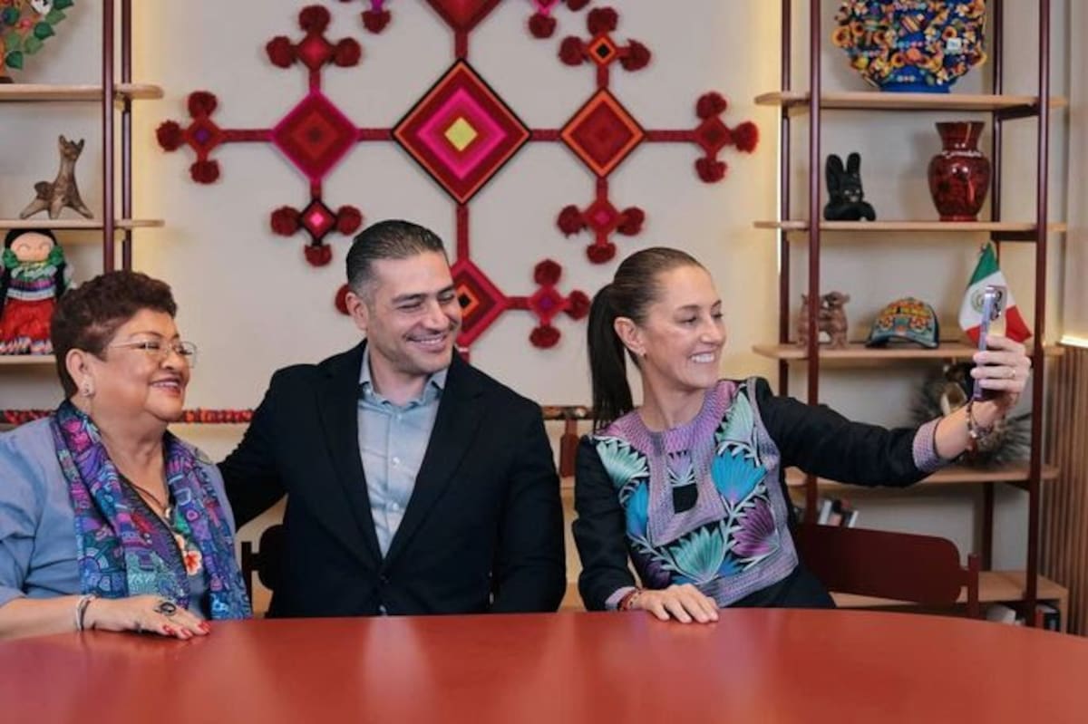 Fotografía de Claudia Sheinbaum, Ernestina Godoy y Omar García Harfuch.