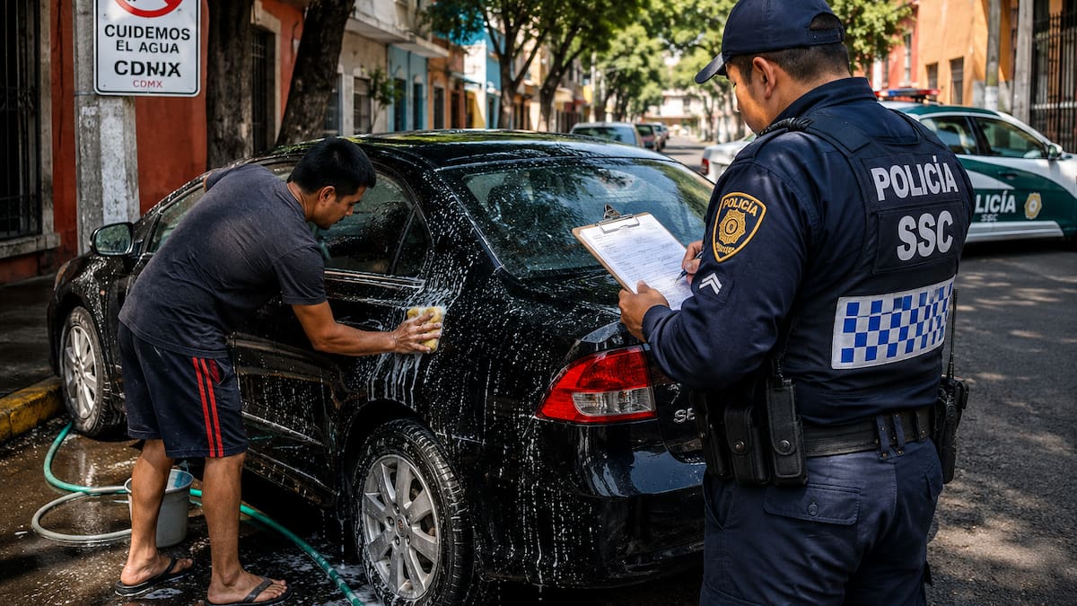 Ya es oficial: Estas son las multas que podrían imponerte en CDMX por lavar el auto en vía pública y desperdiciar agua
