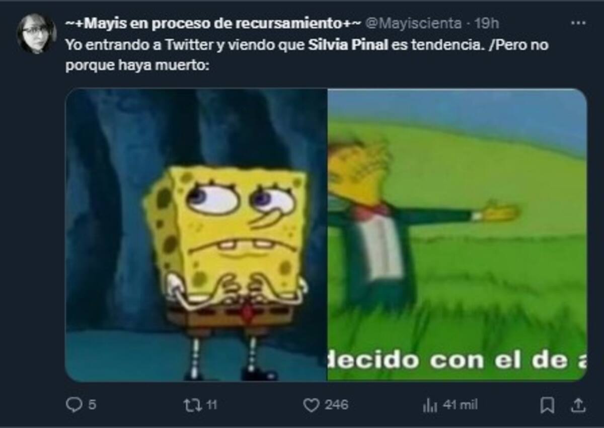 Reacciones al saber que Silvia Pinal está bien / Cuenta de X: @Mayscienta