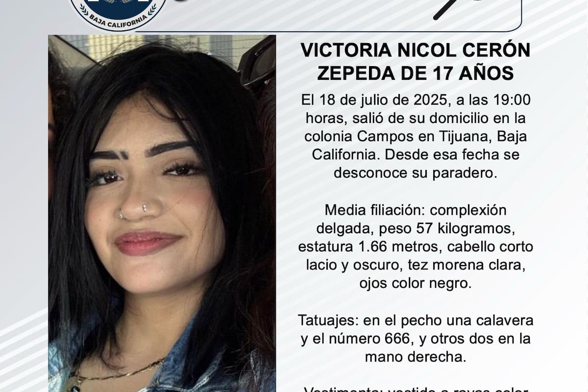 Se busca a Victoria Nicol Cerón Zepeda de 17 años