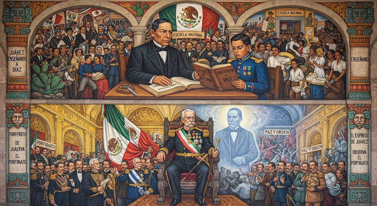 Mural al estilo Diego Rivera creado con Gemini