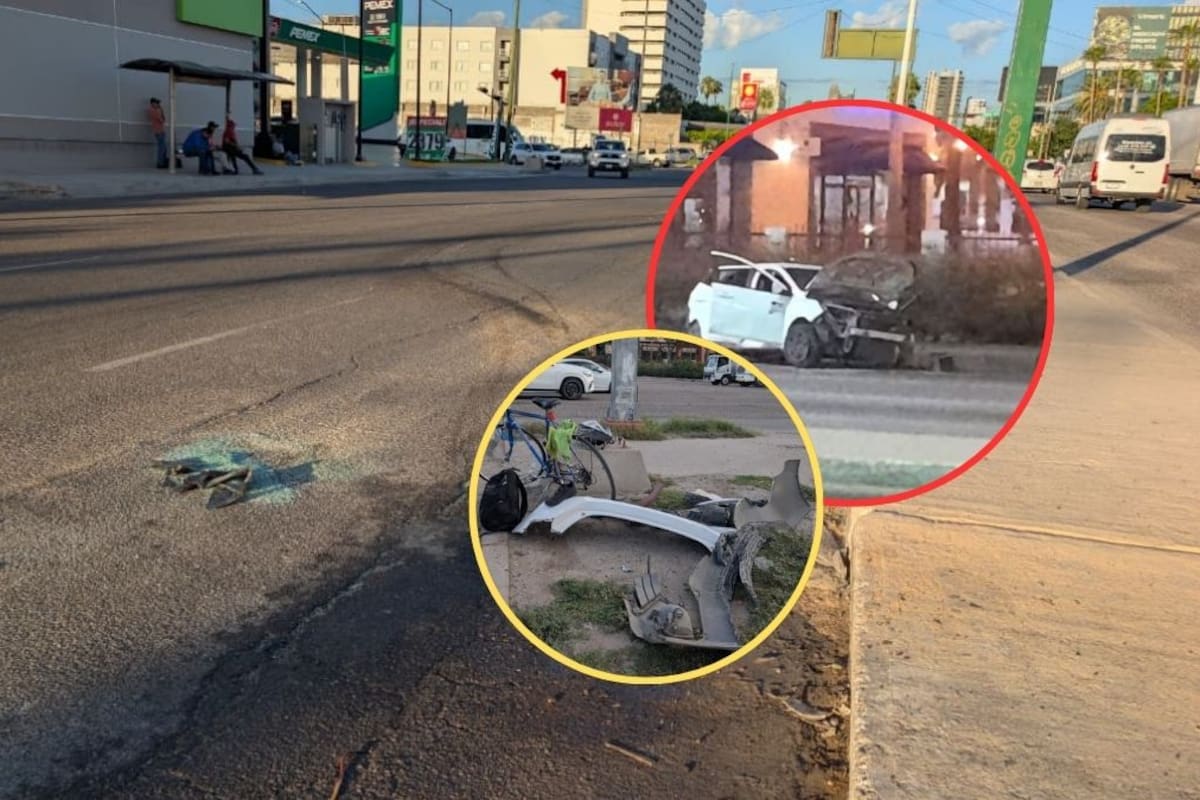 Un choque entre dos autos en el bulevar Kino de Hermosillo deja cuatro personas muertas y cuatro heridas, tres de ellas graves