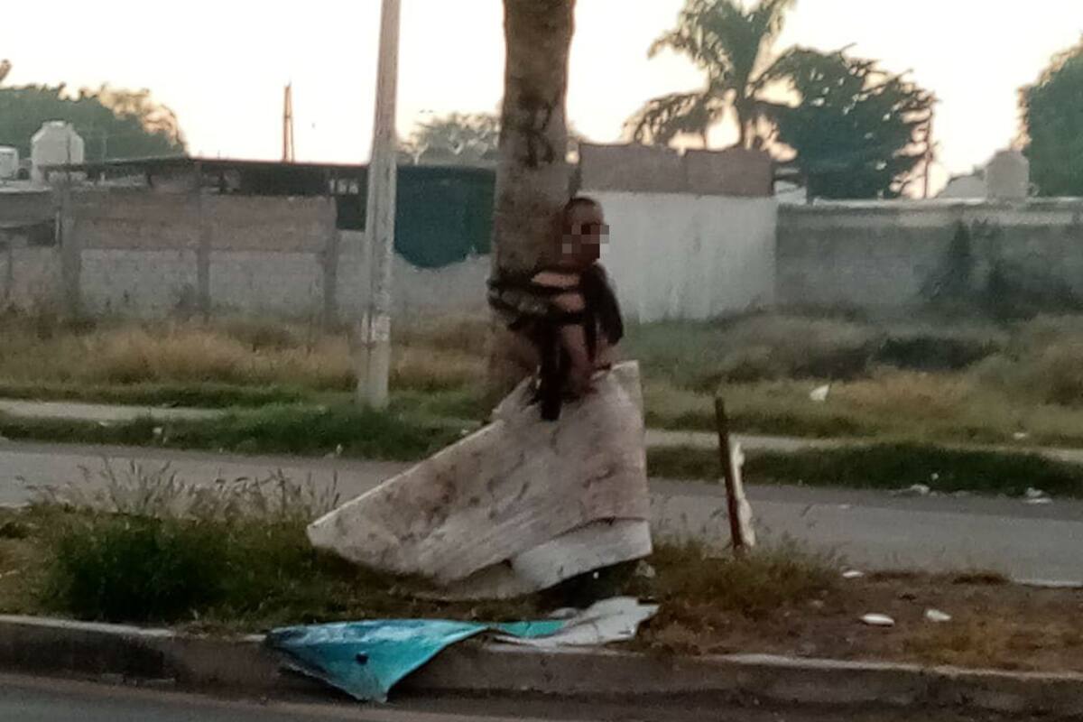 Amarran y exhiben a presunto ladrón en fraccionamiento de Ciudad Obregón