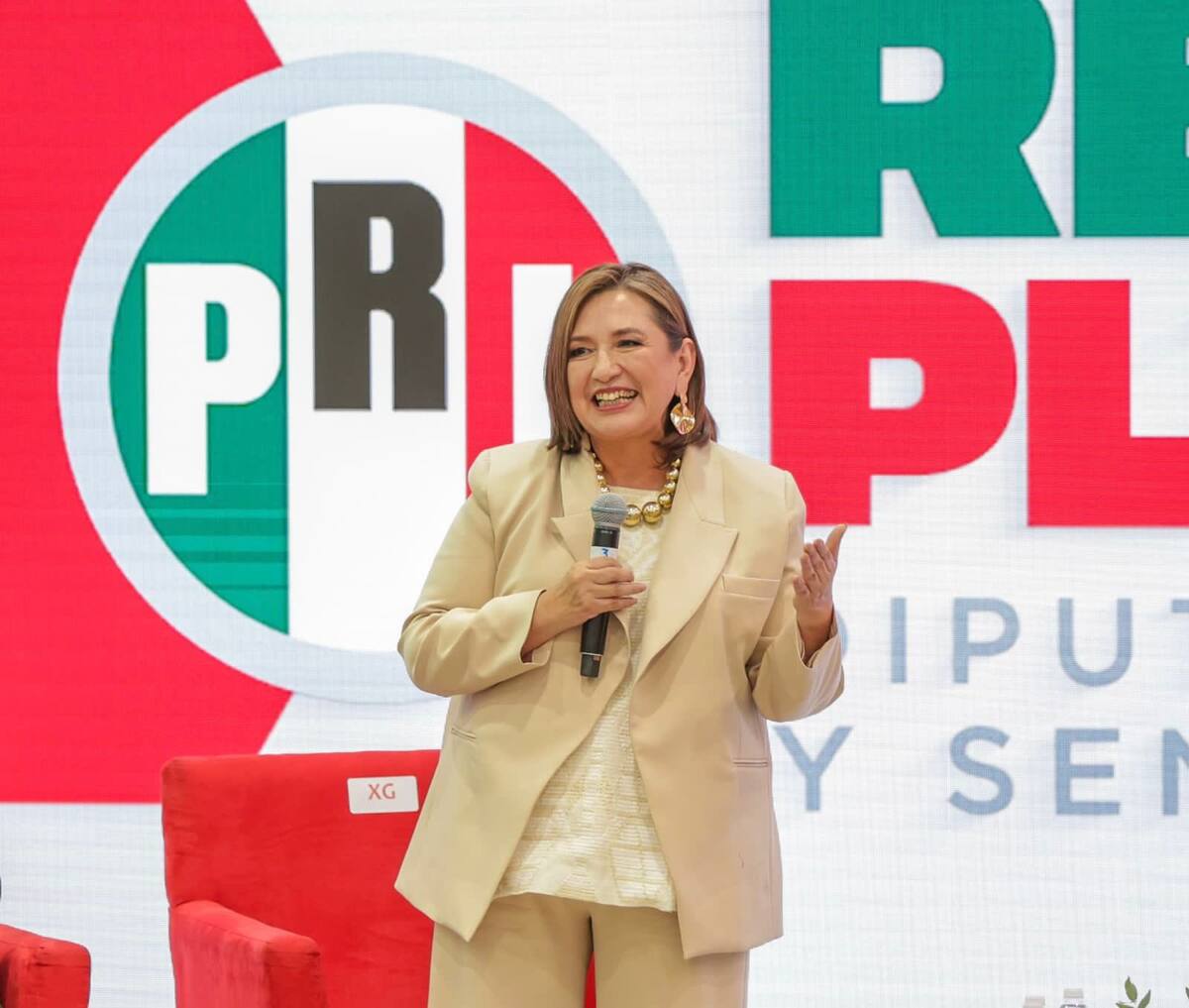 Xóchitl Gálvez, candidata del PRI, PAN, PRD a la presidencia de la República Mexicana.