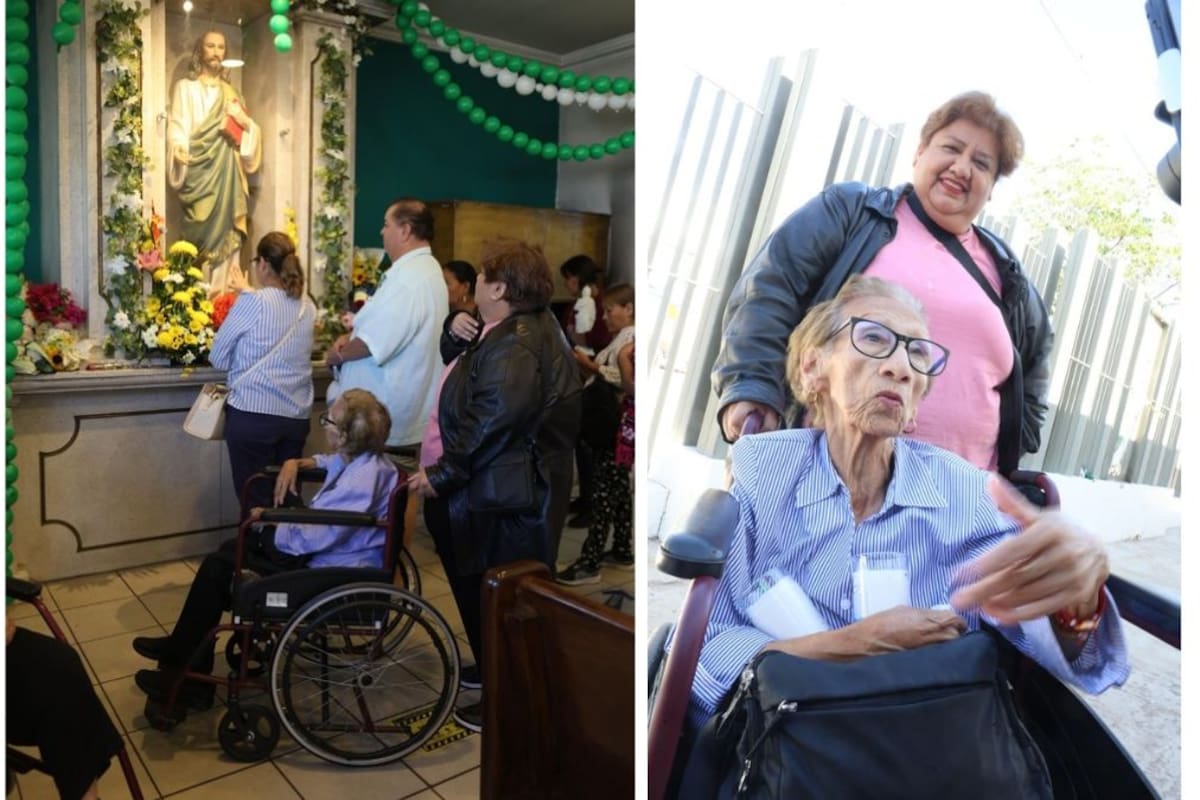 “Nunca me abandonó”, dice Norma, quien a sus 83 años recuerda los accidentes de los que salió con vida y vuelve con su hija a agradecer a San Judas Tadeo en Hermosillo