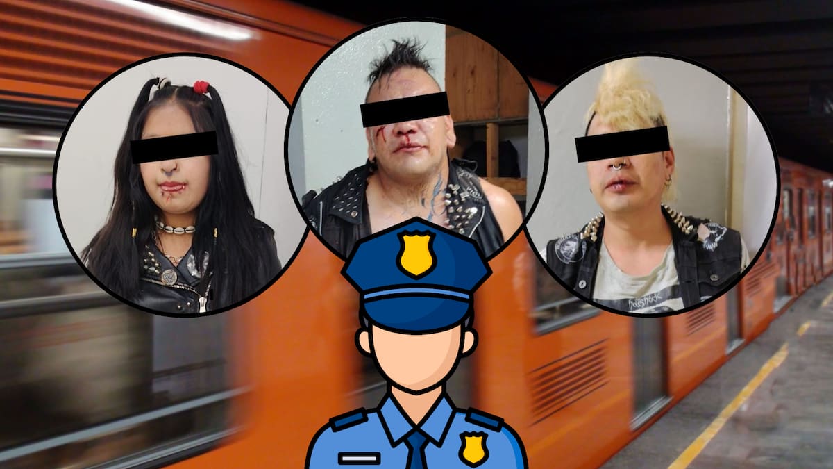 Punks VS Policías: Tres jóvenes fueron detenidos tras protagonizar una riña con policías en el Metro de la CDMX, luego de que intentaron ingresar sin pagar y respondieran con agresiones físicas a oficiales y usuarios