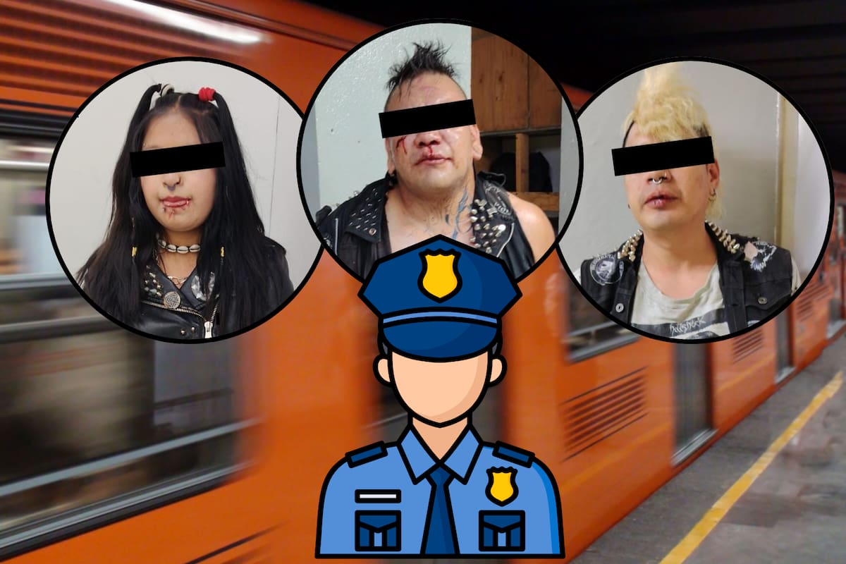 Punks VS Policías: Tres jóvenes fueron detenidos tras protagonizar una riña con policías en el Metro de la CDMX, luego de que intentaron ingresar sin pagar y respondieran con agresiones físicas a oficiales y usuarios