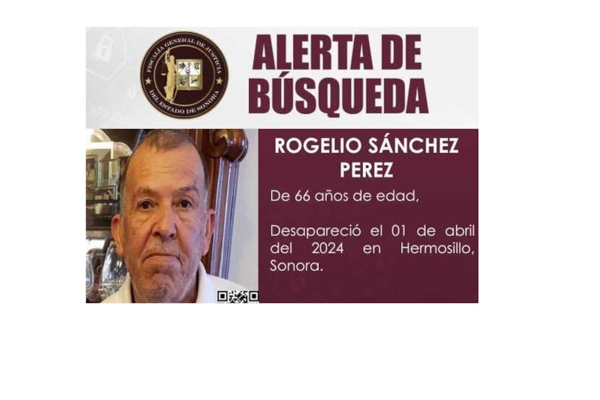 Buscan a Rogelio Sánchez, desapareció en Hermosillo