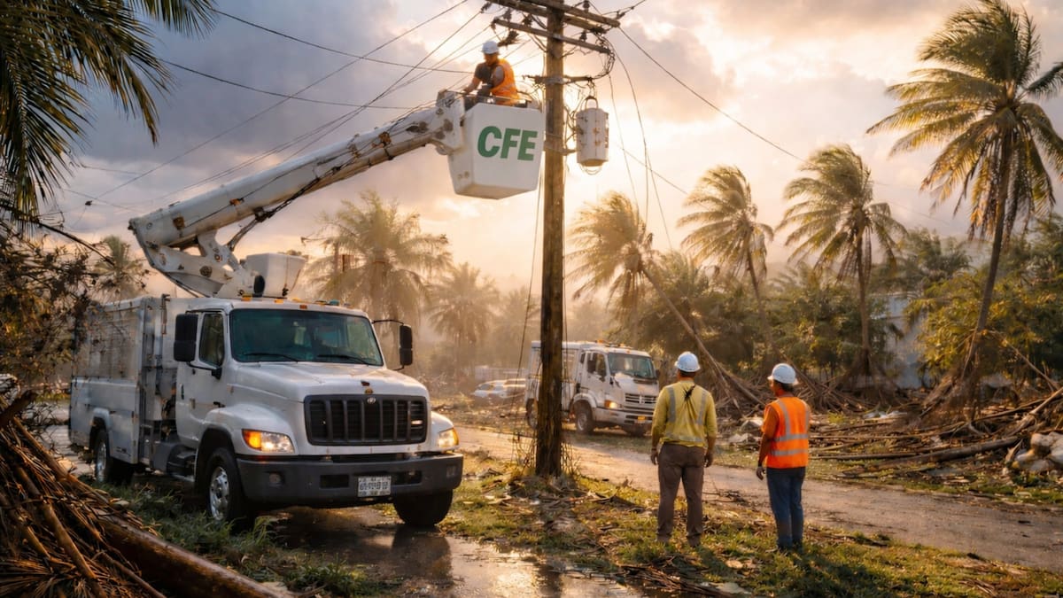 De apagones de varios días a restablecimientos más rápidos: cómo la CFE logró reducir 40% el tiempo sin electricidad tras huracanes y fenómenos extremos en México