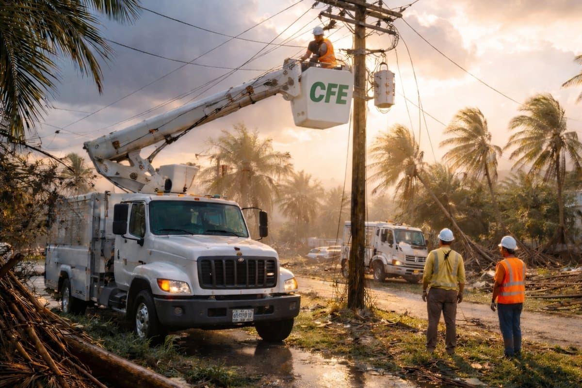 De apagones de varios días a restablecimientos más rápidos: cómo la CFE logró reducir 40% el tiempo sin electricidad tras huracanes y fenómenos extremos en México