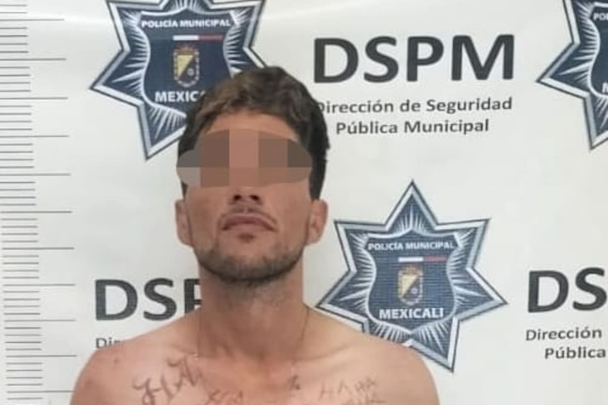 Agresivo sujeto detenido por dañar la puerta de una farmacia