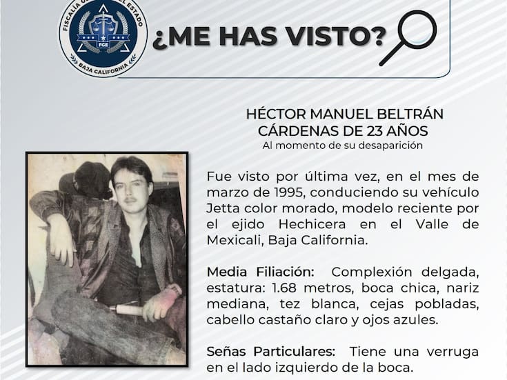 Se solicitan apoyo para localizar a Héctor Manuel Beltrán Cárdenas
