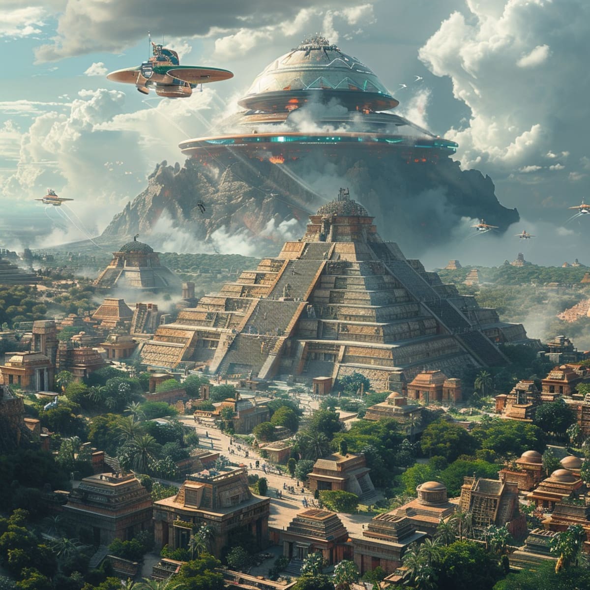Ecos del pasado, vislumbres del futuro: La Inteligencia Artificial nos invita a explorar un mundo alternativo donde los aztecas prosperan en la era espacial.