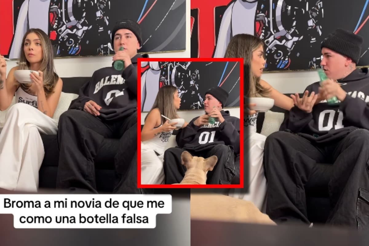 “¡¿Qué te pasa?! Le voy a marcar a una ambulancia”: Joven finge comerse una botella de vidrio frente a su novia para ver su reacción