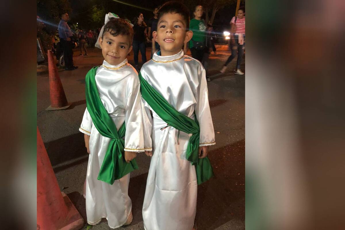 Año tras año, hermanitos gemelos caminan a agradecer a San Judas por su vida