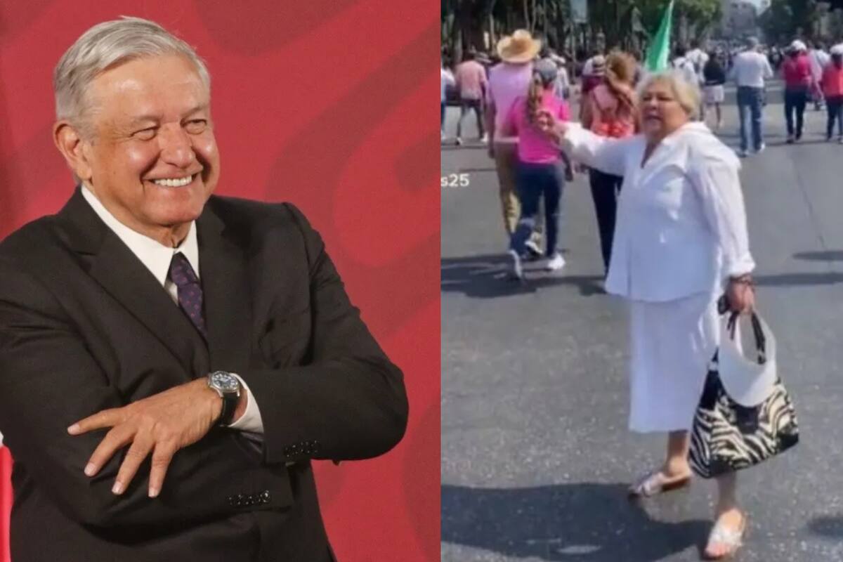 AMLO responde a señora que le llamó "indio y naco" en marcha del INE