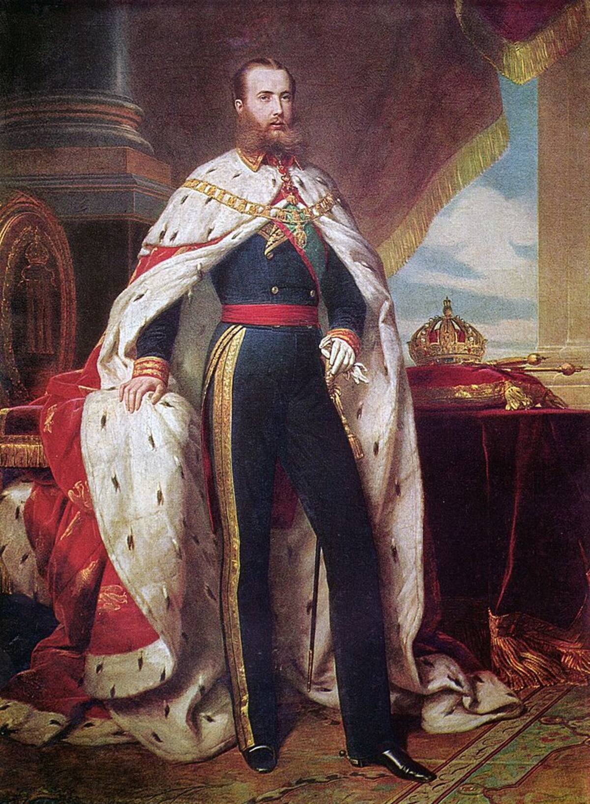 UNSPECIFIED - CIRCA 1754: Emperor Maximilian I of Mexico: Maximilian (1832-1967) was born Archduke Ferdinand Maximilian Joseph of Austria and was proclaimed Emperor of Mexico on 10 April 1864 with the backing of Napoleon III of France. Few foreign government recognised his regime, which was also the case with Mexican liberals. The ensuing conflict ended with the Emperor's execution. Portrait by the German painter Franz Xavier Winterhalter, 1864. (Photo by Universal History Archive/Getty Images)