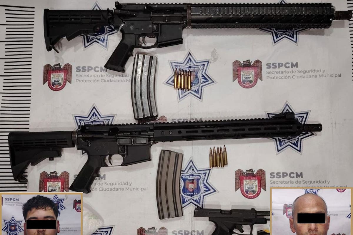 Aseguran a dos hombres con armas largas y un kilo de ‘crystal’