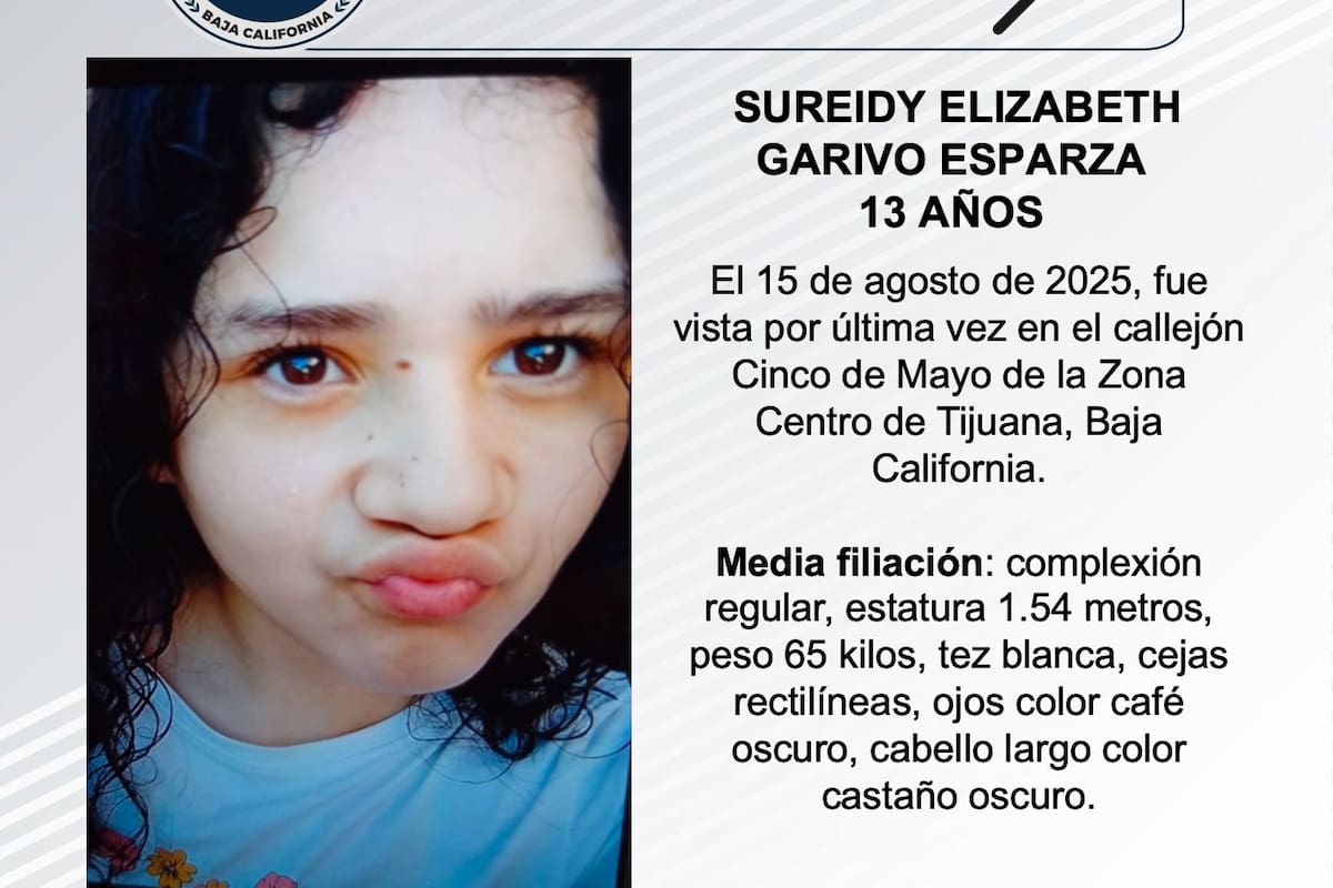 Se busca a Sureidy Elizabeth Garivo Esparza de 13 años