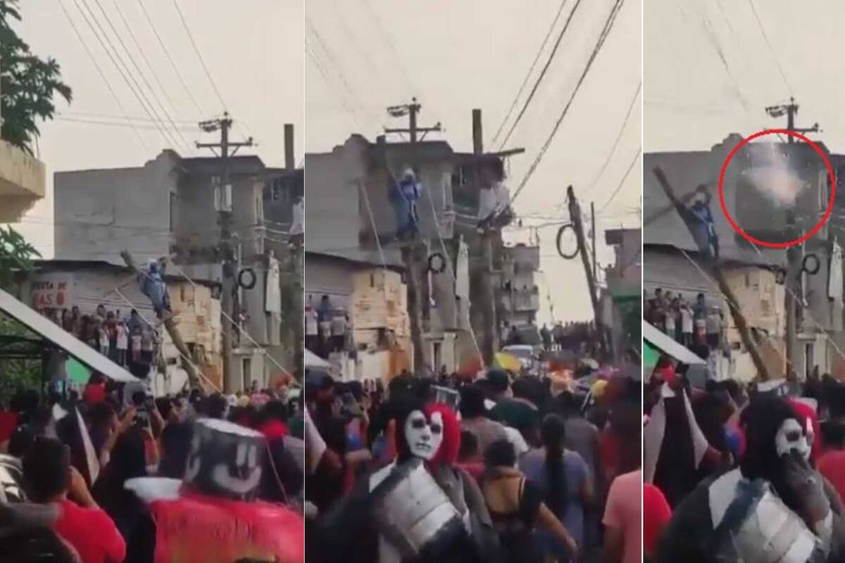 VIDEO: Hombre que interpretaba a Jesús en viacrucis termina electrocutado
