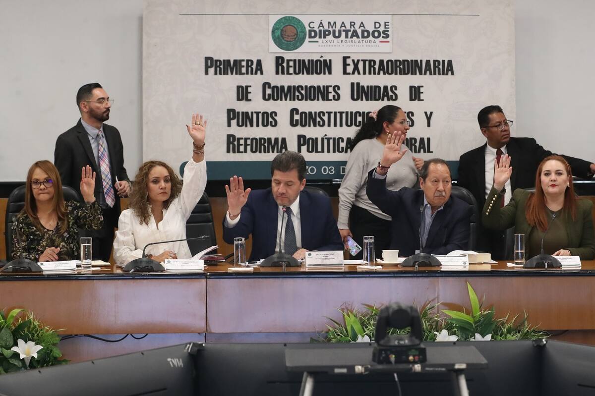 Comisiones unidas avalan reformas constitucionales en materia de no reelección y nepotismo electoral. / Cámara de diputados.