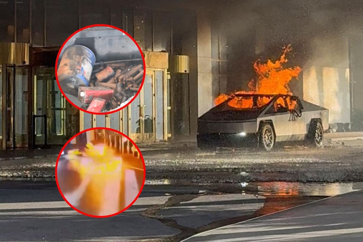 Cybertruck que explotó frente a hotel de Trump / fotografías compartidas por el New York Post.
