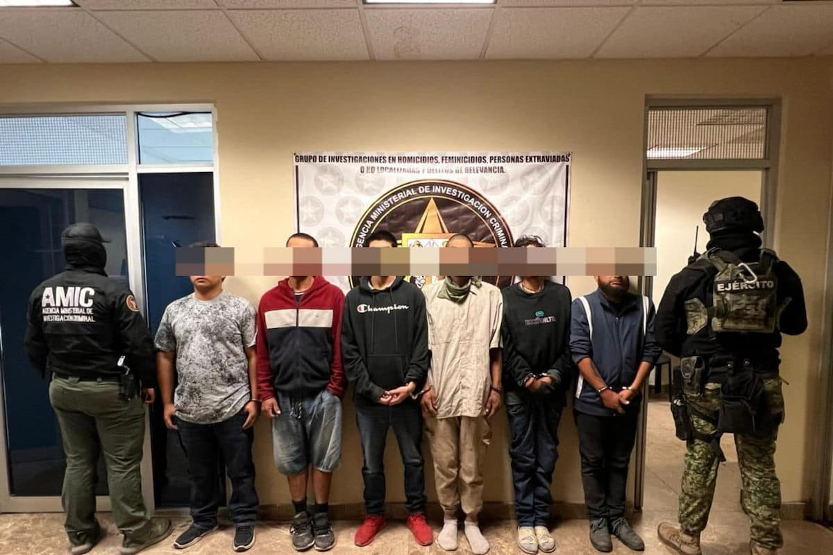 Rescatan a una persona y detienen a seis involucrados de un grupo delictivo en Navojoa