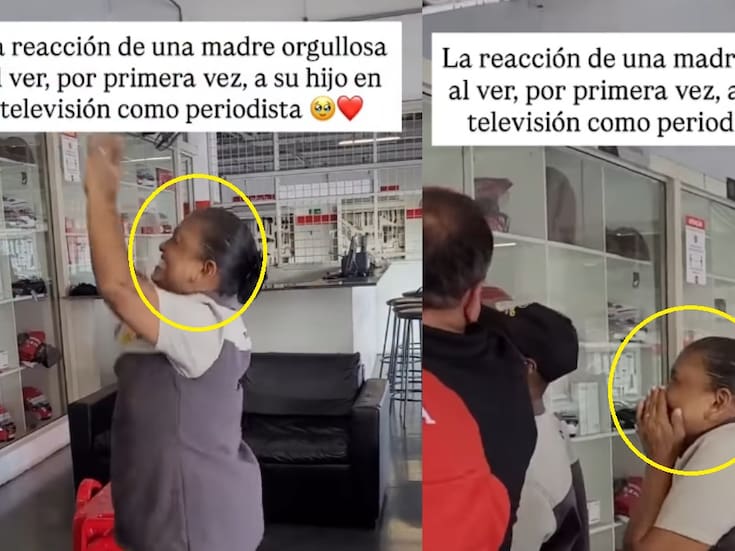 Madre orgullosa conmueve al ser captada entre lágrimas al ver a su hijo periodista en televisión