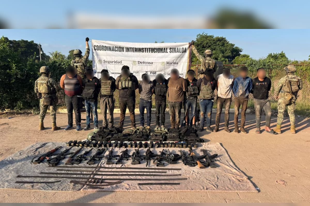 Sicarios de Los Mayos atacan a marinos en Navolato: 13 detenidos y arsenal asegurado