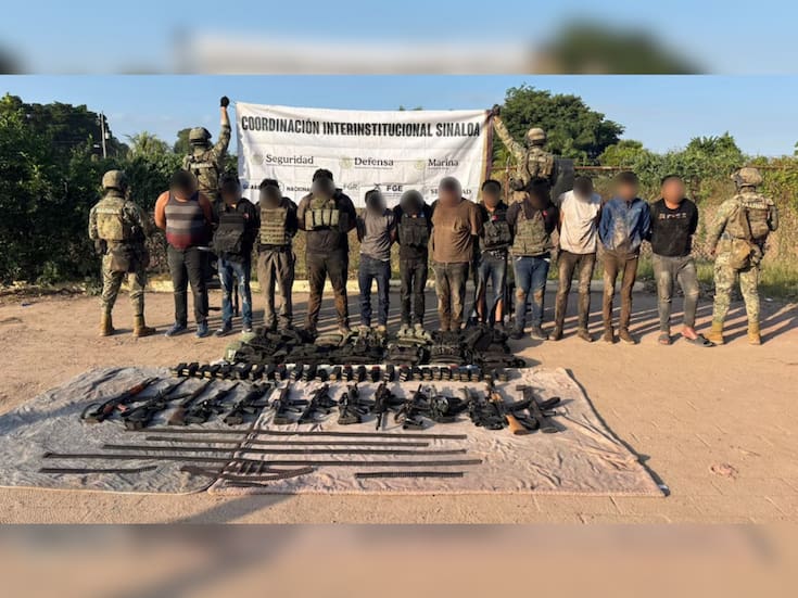 Sicarios de Los Mayos atacan a marinos en Navolato: 13 detenidos y arsenal asegurado