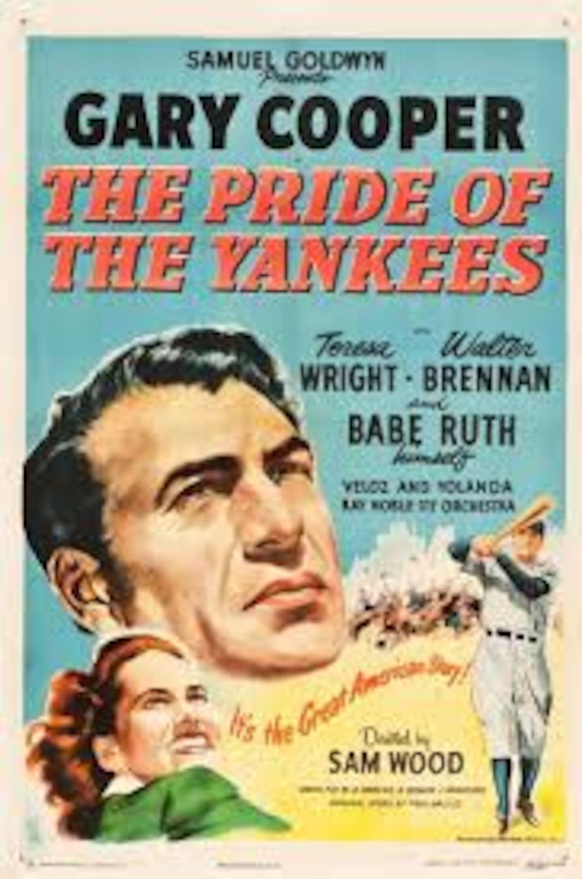 La emotiva biografía de Lou Gehrig, el legendario beisbolista de los Yankees, protagonizada por Gary Cooper.