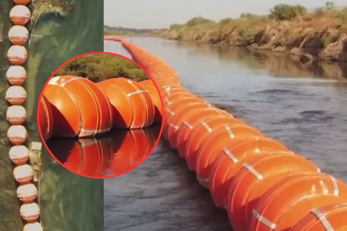 Embajada de Estados Unidos en México alerta sobre un muro flotante en el río Bravo y advierte a migrantes que el muro “también está en el agua”