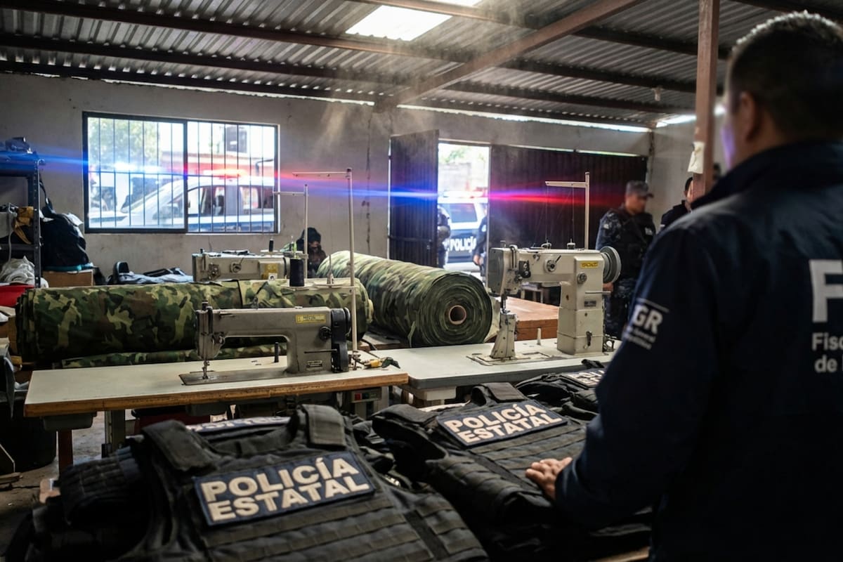 Alerta por “clonación” de uniformes en Veracruz: FGR desarticula fábrica industrial que producía equipo táctico apócrifo para suplantar a militares y policías en retenes falsos