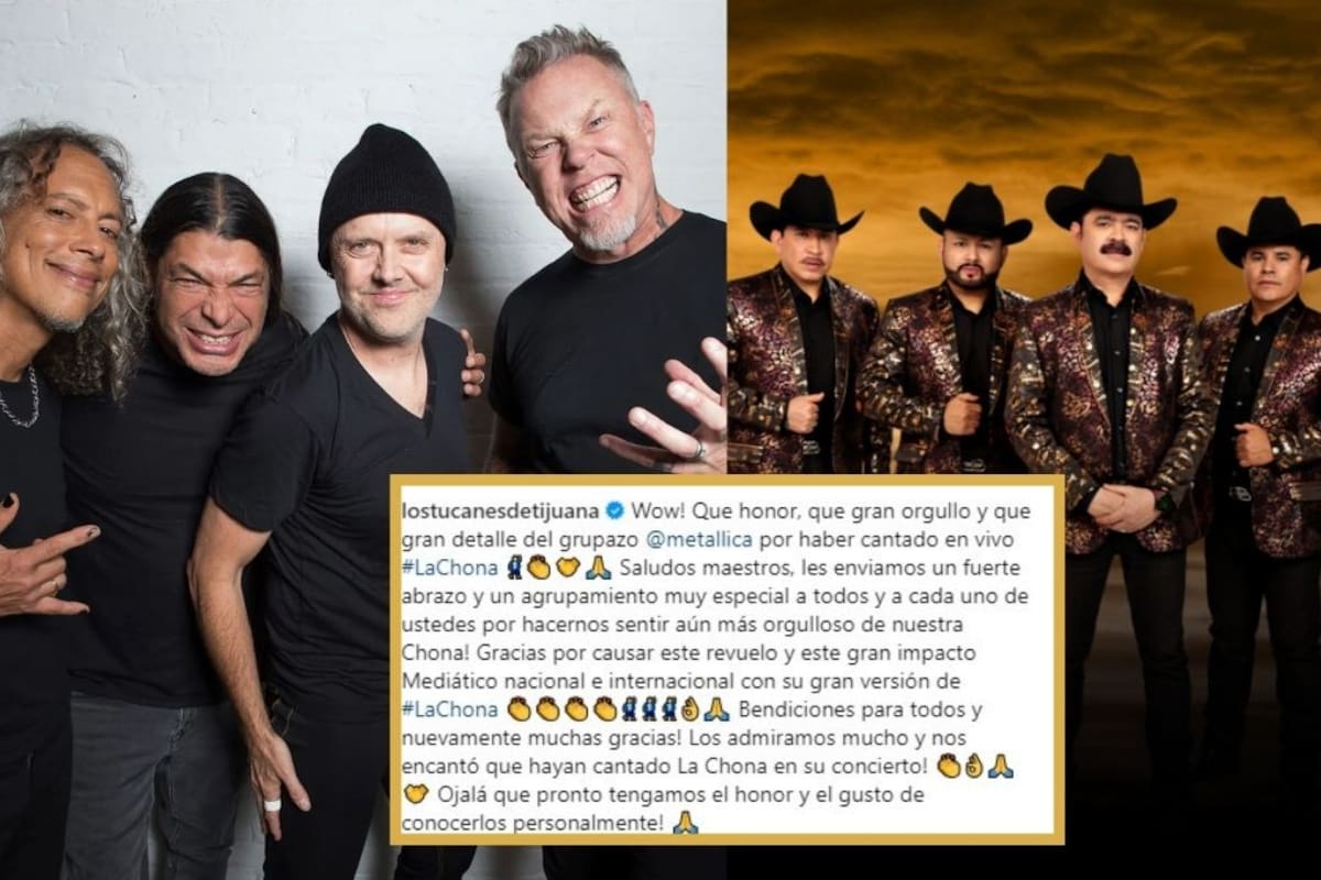 Los Tucanes de Tijuana agradecen a Metallica por su cover de ‘La Chona’: “Qué honor”