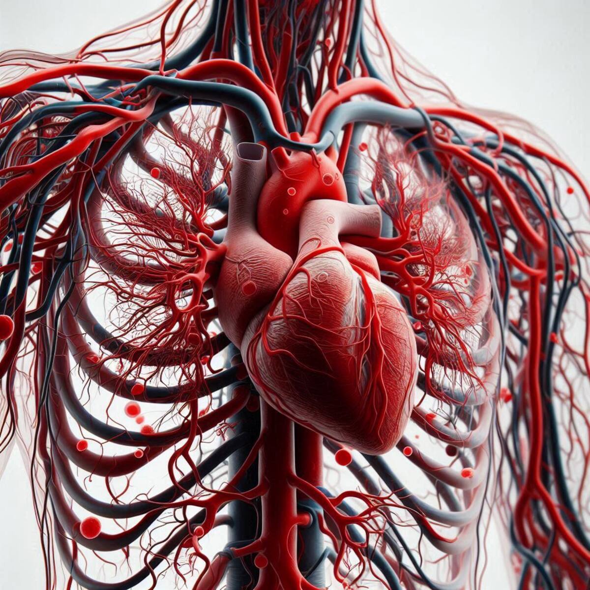 Imagen ilustrativa de el sistema cardiovascular generada con IA (Chatgpt).