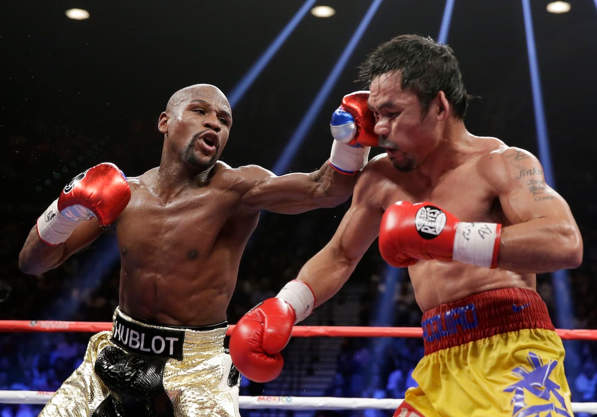 Floyd Mayweather Jr. vs Manny Pacquiao (AP Photo/Isaac Brekken)