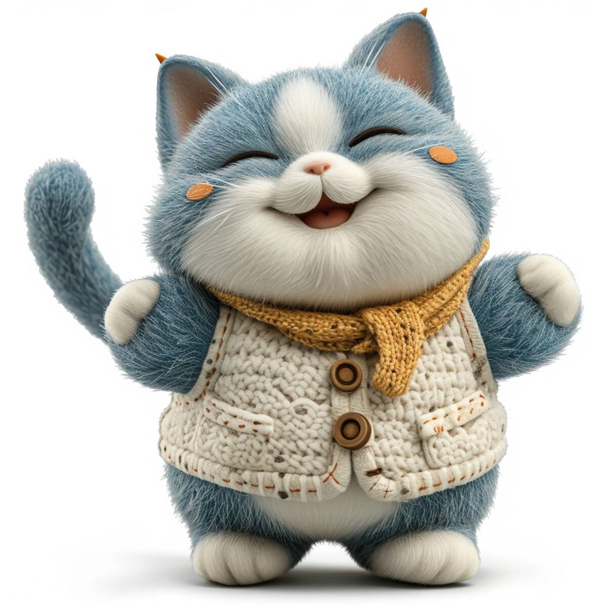 La imagen generada por la inteligencia artificial refleja a un Benito alegre y feliz.