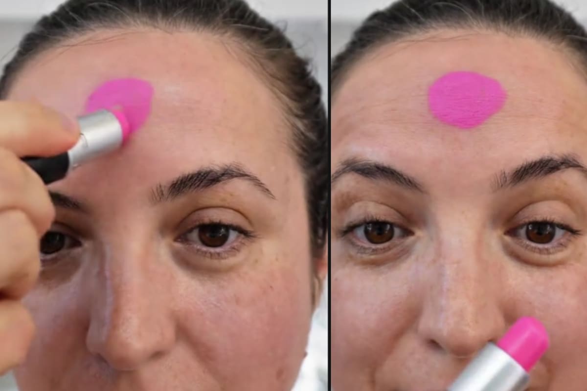 “Lo intentó con un color rosa chicle”: mujer se vuelve viral al crear una base de maquillaje a partir de cualquier labial?