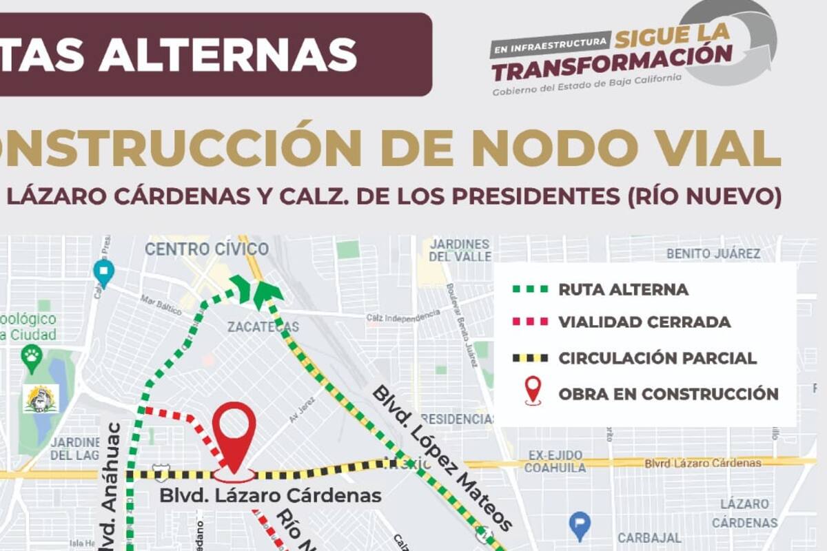 Cierran vialidades por obras de nuevo puente vehicular