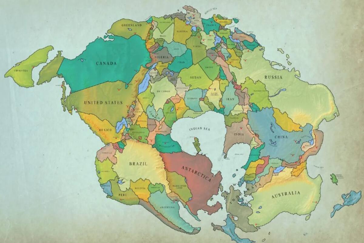 Así se verá México unido a Europa y África en el próximo supercontinente