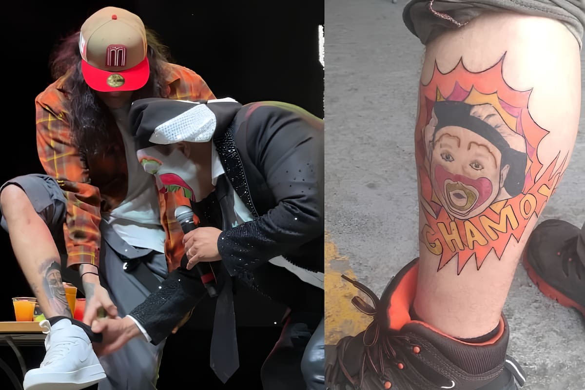 “Estas bien menso mijo”: Fan inmortaliza el rostro de Brincos Dieras con un tatuaje y ésta fue la reacción del payaso