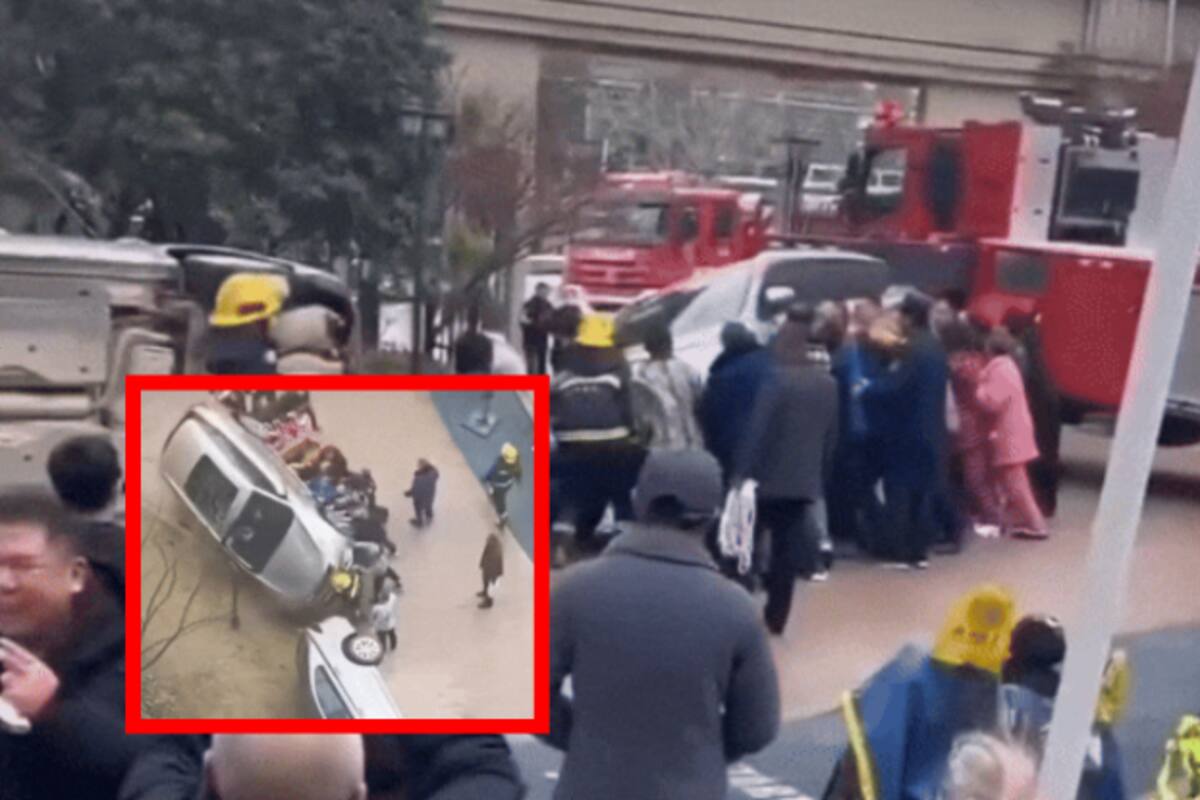 VIDEO: Residentes de China vuelcan autos mal estacionados para permitir el paso de bomberos