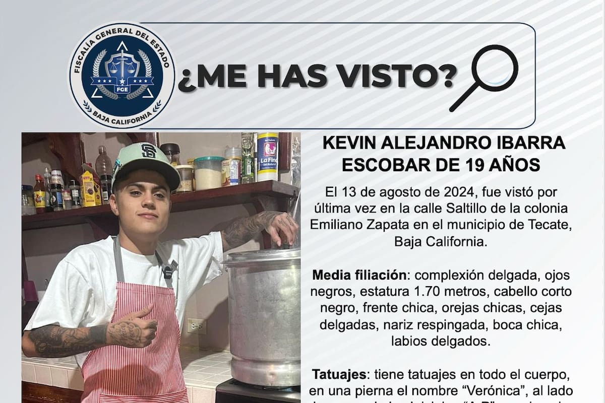 Se busca a Kevin Alejandro Ibarra Escobar de 19 años