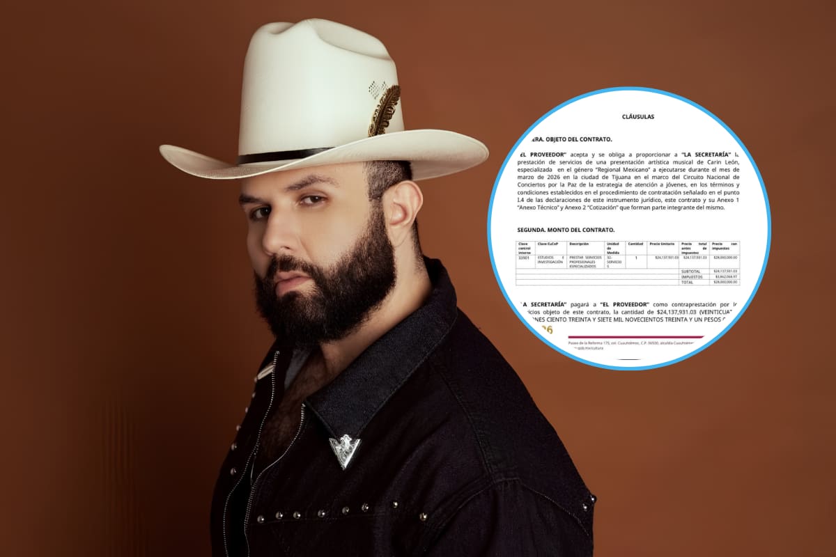 Filtran presunto contrato de 28 millones por concierto de Carín León en Tijuana y desata polémica