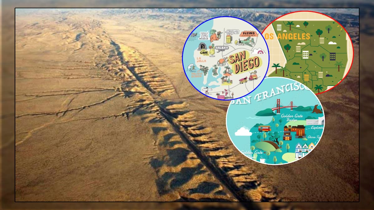 La Falla de San Andrés podría desencadenar el "Big One", un terremoto devastador superior a 8.0, afectando ciudades como Los Ángeles y San Francisco en las próximas décadas, alertan científicos. FOTO: Especial.