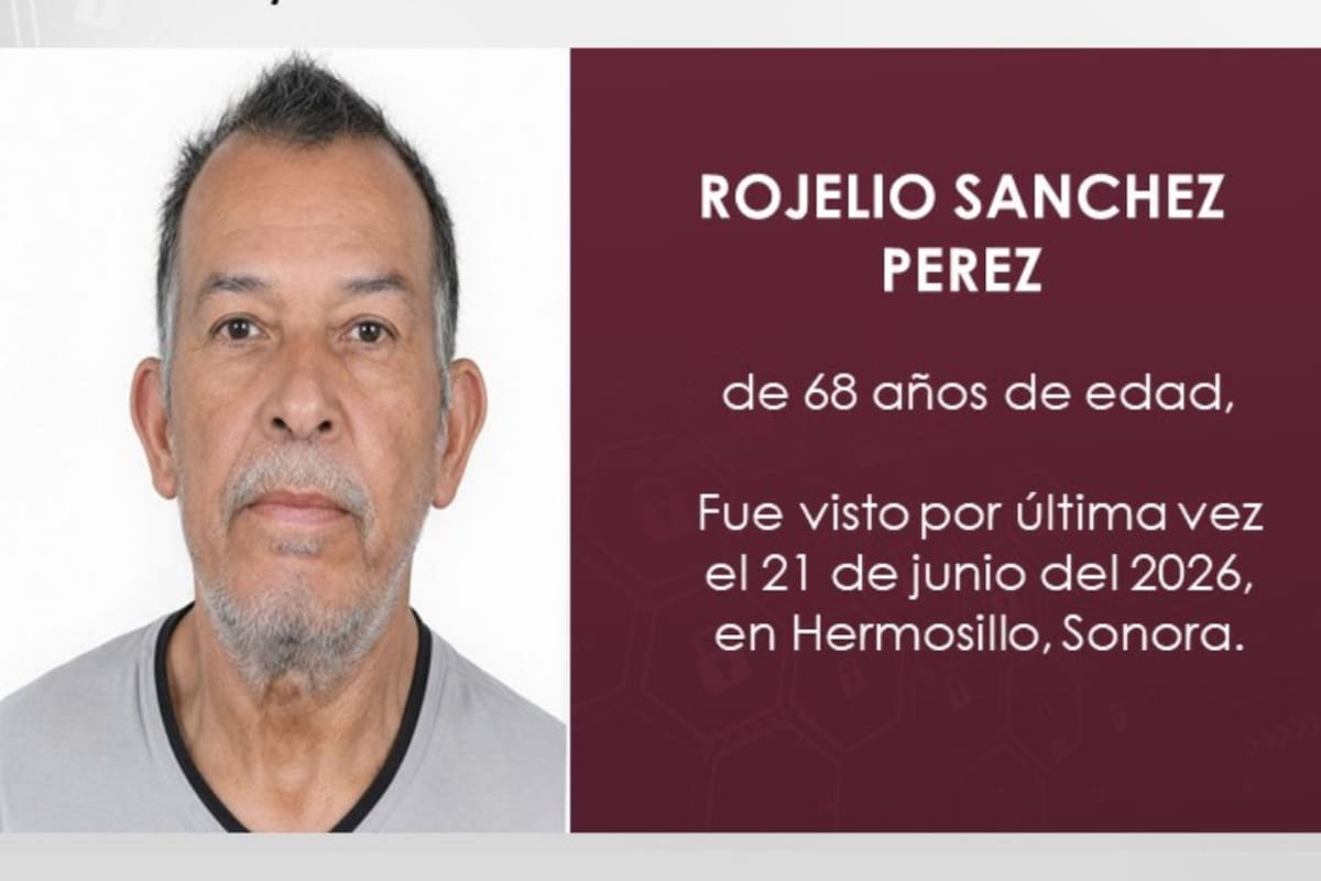 Alerta en Sonora por la desaparición de Rojelio Sánchez Pérez: tiene 68 años, padece esquizofrenia y toma medicamento controlado