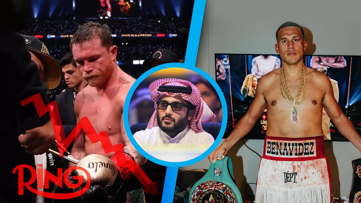 Por primera vez en años ‘Canelo’ Álvarez queda fuera del ranking libra por libra de The Ring, compañía de Turki Alalshikh; mientras que David Benavidez si aparece en el TOP 10