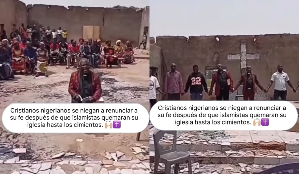 “Alaban en los escombros”: cristianos en Nigeria se niegan a renunciar a su fe tras el incendio de su iglesia por islamistas