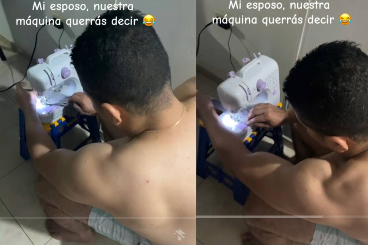 TikTok: ella recibe su máquina de coser pero jamás pensó que su esposo la usaría también
