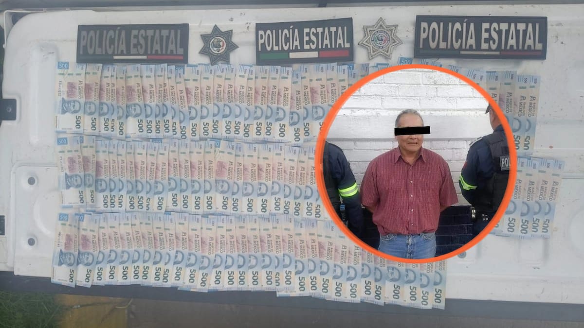 Detuvieron a un hombre de 58 años cuando intentaba depositar 85 mil pesos con 170 billetes falsos de 500 pesos en una sucursal bancaria del Estado de México